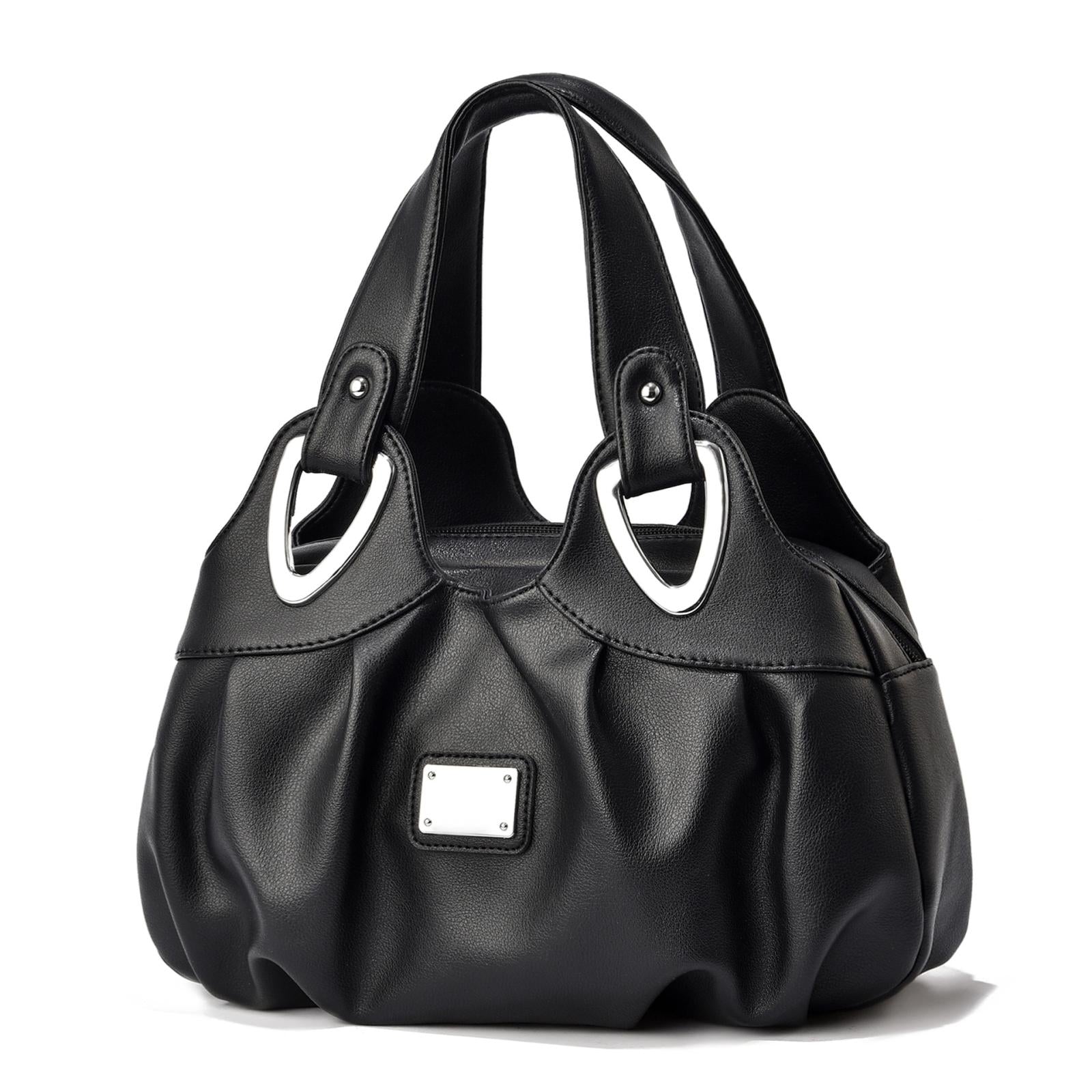 Soft Leather Women Handbag - Black Handle Zebra