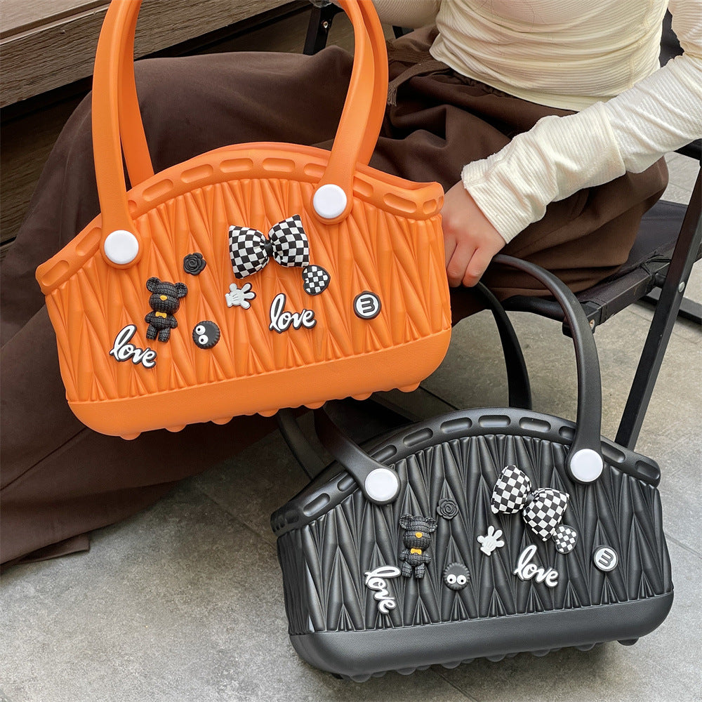 Stylish Handbag - Spacious with Decorative Elements(pink)