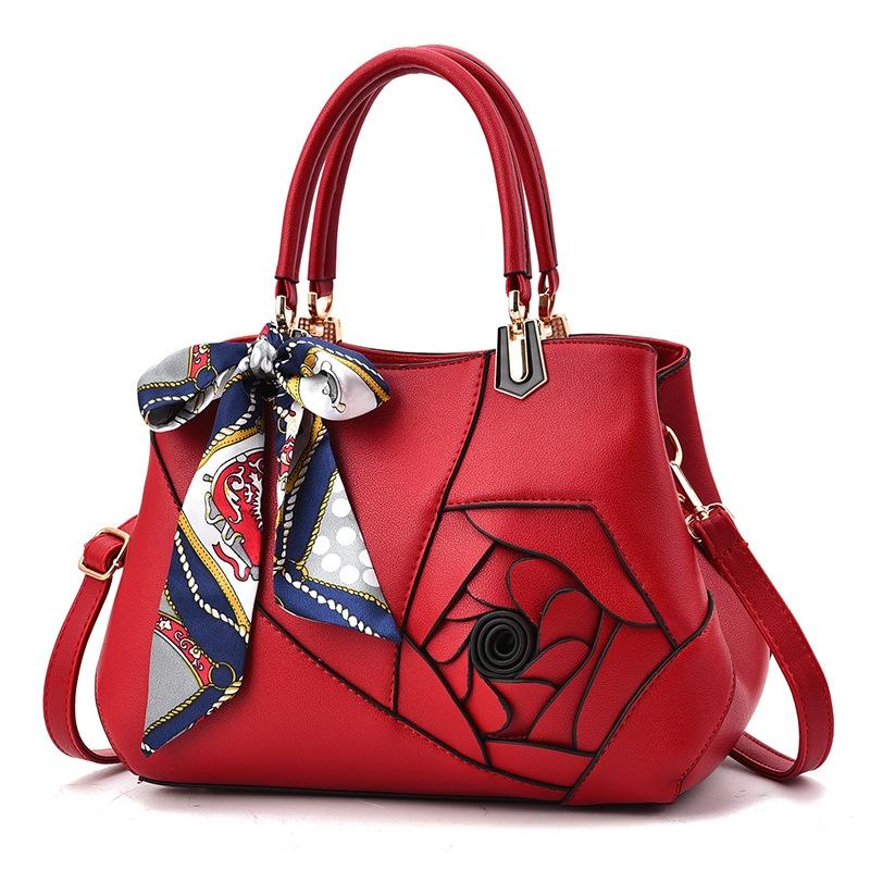 Carved Ladies Handbag - 3d Design - Khaki